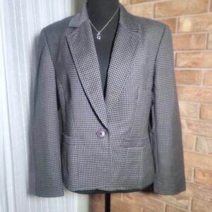 Pendleton Vintage Houndstooth Woman's Lined 100% Virgin Wool Blazer - Size 6